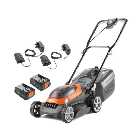 Flymo UltraStore 340R 36V 34cm Electric Rotary Lawnmower with 2 x 2.5Ah batteries