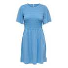 JDY Pale Blue Shirred Mini Dress