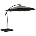 Royalcraft Grey Deluxe Pedal Rotating Cantilever Overhanging Parasol 3m