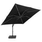 Royalcraft Grey Deluxe Square LED Cantilever Parasol 3m