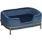 PawHut Pet Sofa Dog Bed Couch Blue