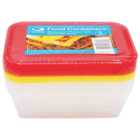 RoundHouse Plastic Food Containers with Coloured Lids 650ml 5 Pack