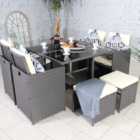 Royalcraft Cannes 8 Seater Cube Lounge Dining Set Grey