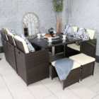 Royalcraft Cannes 8 Seater Cube Dining Set Brown