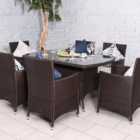 Royalcraft Nevada 6 Seater KD Rectangle Dining Set Brown