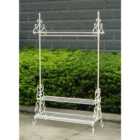 Wrought Iron Clothes and Shoe Rack - White
