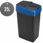 Sterling Ventures Heidrun 35L Plastic Indoor Recycling Bin With Double Swing Lid Top Colour Coded (blue)