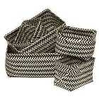 Premier Housewares Set of 5 Woven Storage Baskets - Black & White