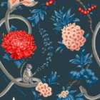 Belgravia Decor Sample Forbidden Fruit Blue Wallpaper