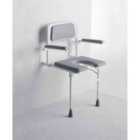 Padded Wall Mounted Shower Seat With Arms - Horseshoe