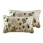 Evans Lichfield Elwood Meadow Twin Pack Polyester Filled Cushions Multi