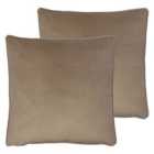 Evans Lichfield Opulence Twin Pack Polyester Filled Cushions Biscuit