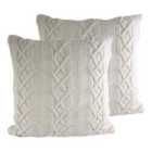 Paoletti Aran Twin Pack Polyester Filled Cushions Cream