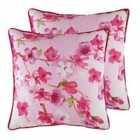 Evans Lichfield Blossoms Cherry Twin Pack Polyester Filled Cushions Magenta