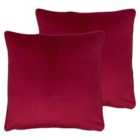 Evans Lichfield Opulence Twin Pack Polyester Filled Cushions Scarlet