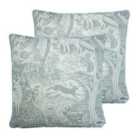 Furn. Woodland Scandi Twin Pack Polyester Filled Cushions Duck Egg