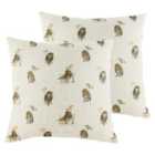 Evans Lichfield Oakwood Robin Repeat Twin Pack Polyester Filled Cushions Multi