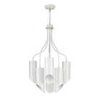 Quinto 6 Light Chandelier White Aged Brass