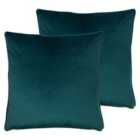 Evans Lichfield Opulence Twin Pack Polyester Filled Cushions Teal