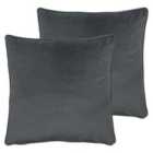 Evans Lichfield Opulence Twin Pack Polyester Filled Cushions Granite