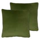Evans Lichfield Opulence Twin Pack Polyester Filled Cushions Olive