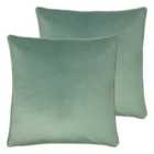 Evans Lichfield Opulence Twin Pack Polyester Filled Cushions Eau De Nil