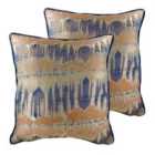 Evans Lichfield Inca Twin Pack Polyester Filled Cushions Royal