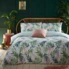 Furn. Bali Palm Double Duvet Cover Set Cotton Polyester Green