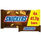 Snickers Caramel Nougat Peanuts & Milk Chocolate Snack Bars Multipack 4 x 41.7g