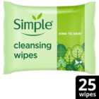 Simple Cleansing Face Wipes Biodegradable 25 per pack