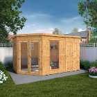 Mercia Premium Corner Timber Summerhouse with Side Shed - 8 x 12ft