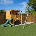 Mercia 14 x 10ft Pent Style Timber Playhouse with Tower & Activity Set