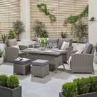 Pacific Lifestyle Barbados 6 Piece Relaxed Dining Set with Adjustable Table - Slate Grey
