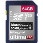 Integral 64GB UltimaPRO V30 Premium SD Card (SDXC) UHS-I U3 - 100MB/s