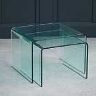 LPD Furniture Azurro Set Of 2 Glass Nesting Tables