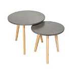 LPD Furniture Hex Nest Of 2 Tables Concrete Effect