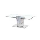 LPD Furniture Alpha Coffee Table White Marble Effect Base
