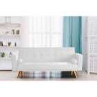 SleepOn Stylish Linen Fabric Upholstered Clic Clac Sofa Bed Cream