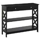 HOMCOM Console Table With Open Top X Support Black