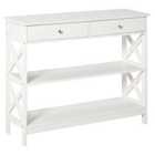 HOMCOM Console Table With Open Top X Support White