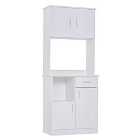 HOMCOM Freestanding Kitchen Cupboard Storage White Metal Handles