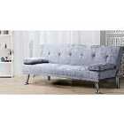 SleepOn Italian Style Crushed Velvet Sofa Bed With Chrome Legs Steel