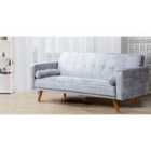 SleepOn Crushed Velvet Clic Clac 3 Seater Sofa Bed Silver