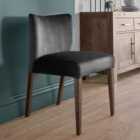 Cannes Pair Of Dark Oak Upholstered Dining Chairs - Grey