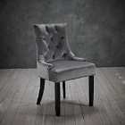 LPD Furniture Set Of 2 Morgan Dining Chairs Grey Velvet