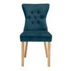 LPD Furniture Set Of 2 Naples Dining Chairs Peacock Velvet