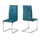 LPD Furniture Pack Of 2 Opus Dining Chairs Teal