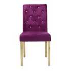 LPD Furniture Set Of 2 Paris Velvet Diamante Dining Chairs Purple