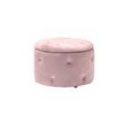 LPD Furniture Cleo Round Storage Pouffe Pink