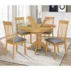 Heartlands Furniture Leicester Dining Set with 4 Chairs Light Oak